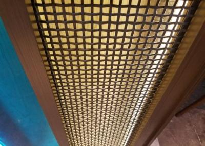 China Crimped Woven Pvd Coating Decorative Wire Mesh For Ceiling / Roof for sale