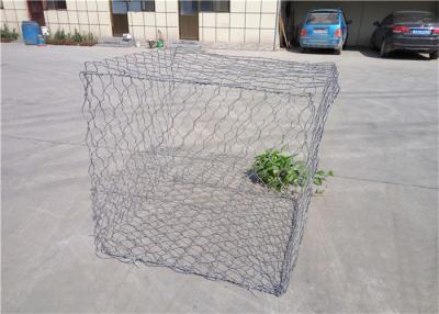 China Silver Color Decorative Gabion Baskets / Galvanised Steel Stone Cage for sale