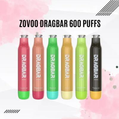 China Zovoo Dragbar 600 Disposable 600 puffs Vape Or Electronic Cigarette or Cig with Stock for sale