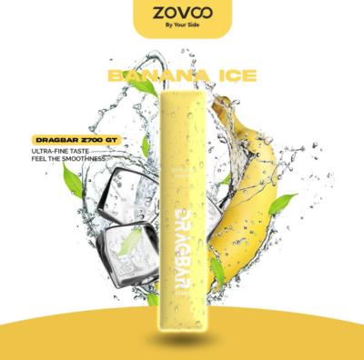 China Banana Ice Flavors Zovoo Dragbar 700 GT disposal vapes with 2 ml juicy for sale