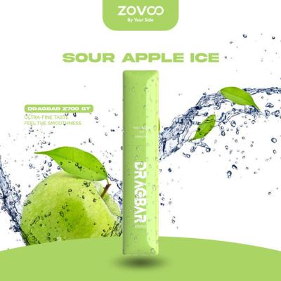 China OEM OED Sour Apple Ice Flavors Zovoo Dragbar 700 GT disposal vapes or 700 puffs vape with 2 ml juicy for sale