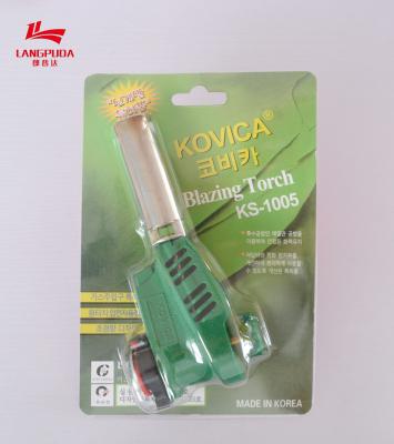 China Green Wild Camp Portable Flame Gun , 16cm Automatic Gas Torch for sale