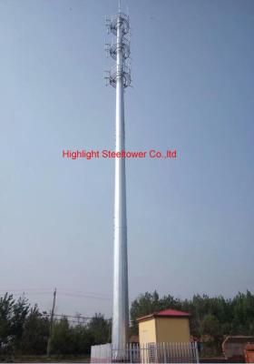 China Round Tubular  Steel Transmission Tower Self Supporting Full Inspection for sale