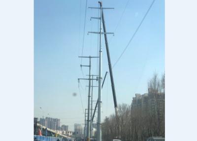 China Galvanized Electric Steel Pole High Strength Meet  ASTM A123 HDG Standard for sale