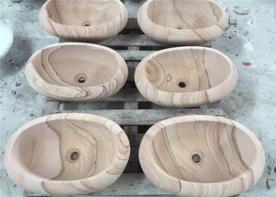 China El cuenco de madera del fregadero de la piedra de la vena, buque de la piedra arenisca hunde el impermeable para ajardinar en venta
