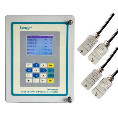 China TF1100-DC Dual Channels Clamp On Ultrasonic Flow Meters With 0.5% Accuracy Te koop