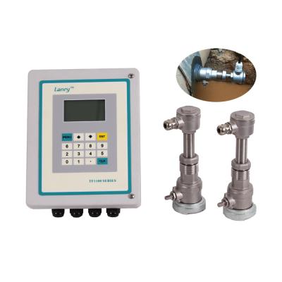 China analog output transit time insertion type ultrasonic flow meter with high temperature transducer for sale