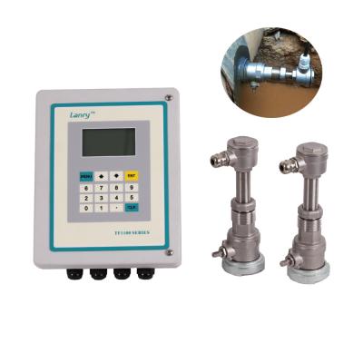 China spool piece transducer transit time insertion type ultrasonic flow meter with high temperature transducer for sale