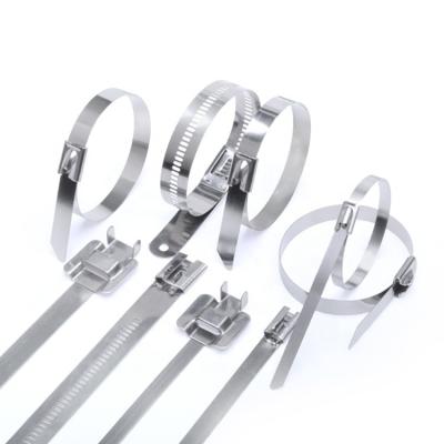 China 4.6*300mm Industrial Cable Zip Ties Stainless Steel SS304 for sale
