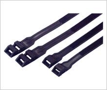 China Nylon Double Locking Industrial Cable Ties Reusable Black Color Heat Resistant for sale