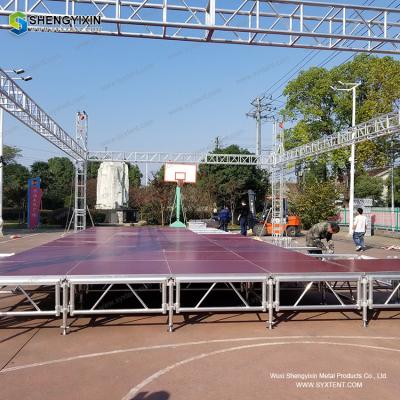 China Selling Concerts Floor Wooden Blocks Dj Choral Risers Retractable Aluminium Deck Podium Portable Stage Covers For Sale for sale