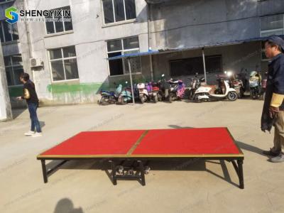 China Hotel banquet hall mobile folding portable dance stage with wheels for sale