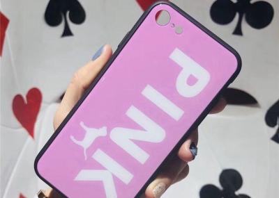 China Pink Falling Resistance Girly Glass Tempered Phone Case for sale