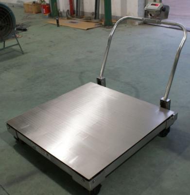 China 1x1m 1ton Platform Floor Scale Digital Weighing Scales With Wheels XK3190-A12E Indicator for sale
