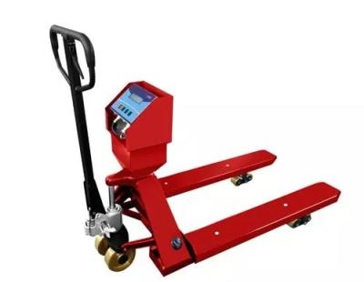 China 1.5T, 2T, 3T electronic carbon steel hand pallet weighing truck scale red color for sale