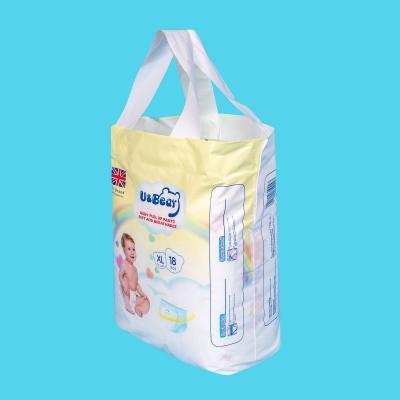China White ADL Baby Pull Up Pants Super Absorbency Organic Pull Up Diapers Printed for sale
