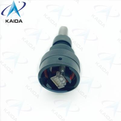 China Conectores circulares RJ45 USB Conector de puerto de red de resorte negro anodizado en venta