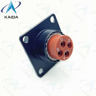 China 4 Female Pins MIL-DTL-38999 Series 2 Balck Anodized Plating 38999 Power Connector for sale
