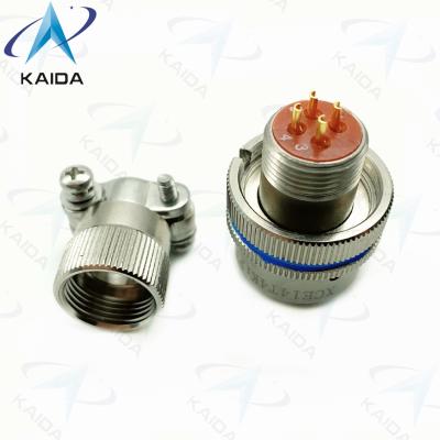 China 4 Contacts Plug Circular Electrical Connector Electroless Nickel Round Wire Connectors for sale