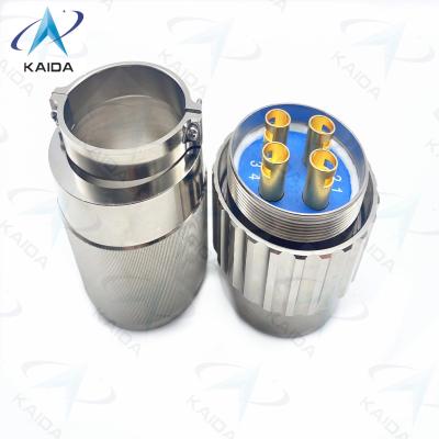China Y50DX Series Circular Electrical Connector Aluminum Electroless Nickel Receptacle 4 Contacts.Y50DX-D404TJ2 à venda