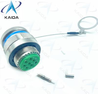 中国 Durability Fiber Optic Connector Crimp Metal Blue Muti Mode Cable 500 Mating Cycles D38999/26KE08B1NF2M Stainless Steel 販売のため