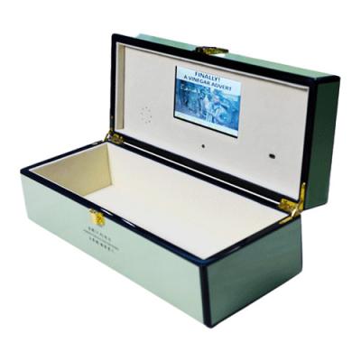 China Double Decker LCD video gift box Autoplay with Glossy lamination for sale