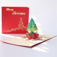 China Offset Printing 3D Pop Up Greeting Cards Christmas 15cm×15cm×10.7cm Size for sale