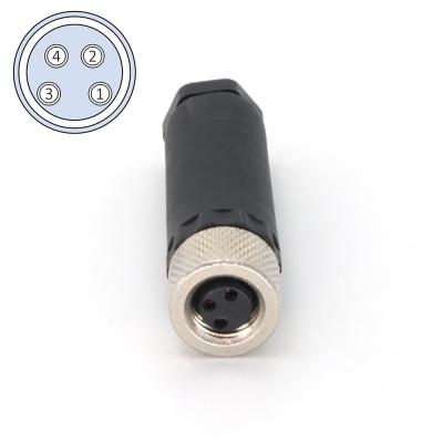 China M8 4 Pin Female Field Wireable Connector IP67 IEC 61076-2-104 for sale