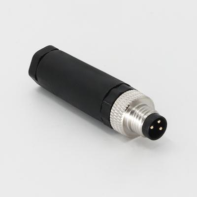 China Contact M8 Field Wireable Connector 5 Pin B Code Straight Male Connector for sale
