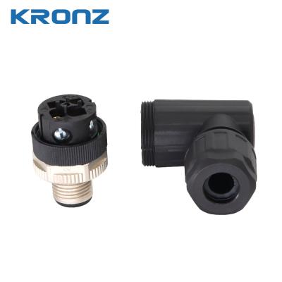 China M12 A-Coded 4-Pin Circular Connector IP67 Screw Locking for sale