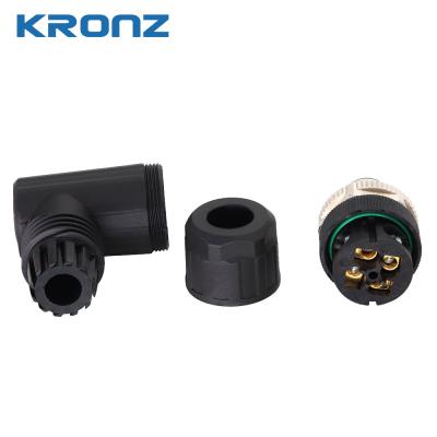China M12 5-Pin A-Coded Angled Sensor Connector IP67 Screw Locking for sale