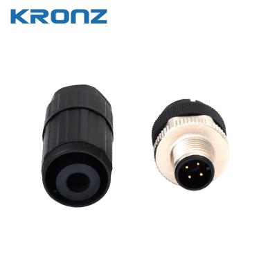 China M12 4-Pin A-Coded Circular Connector 250V Brass Screw Contact for sale