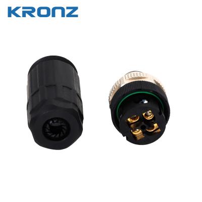 China M12 4-Pin A-Coded Circular Connector 250V Brass Screw Contact for sale