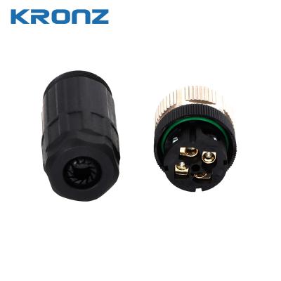 China M12 4-Pin A-Coded Circular Connector 250V Brass Screw Contact for sale