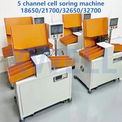 China Lithium Battery Sorting Equipment 5 Channel Automatic 18650 Battery Sorting Machine en venta