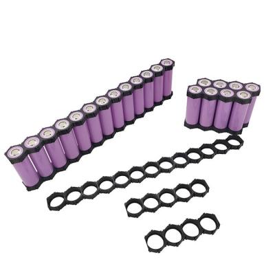 China Cylindrical  ABS 18650 Battery Holder 2 Cell 6P 10P 13P Size Black Color for sale