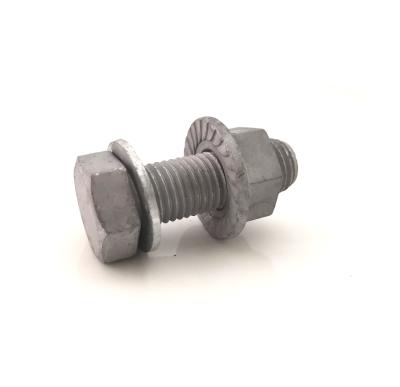 China Hot Dip Galvanized Composite Screws Full Threaded Hex Bolt With Flange Nut And Washer for sale