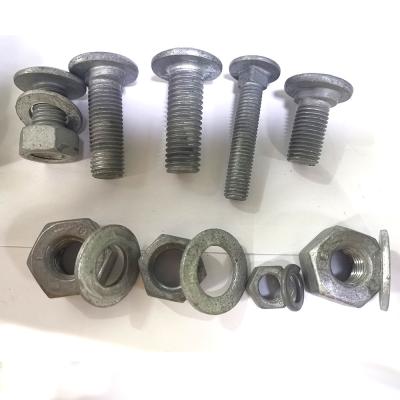 China Hot Dip Galvanized Round Head Bolts Guardrail Safty Bolts And Nuts And Washers for sale