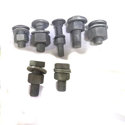China Hot Dip Galvanized Square Neck Bolts Mushroom Head Highway Guardrail Bolt And Nut for sale