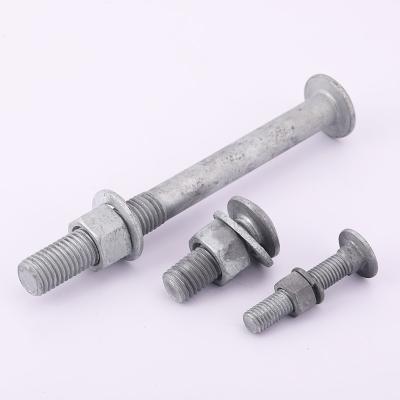 China Custom Round Head Bolts Electro Galvanized Guardrail Bolts for sale
