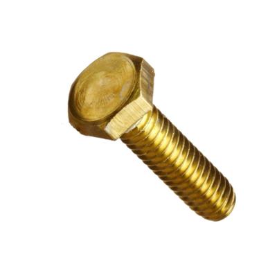 China Solid Brass Hex Head Screws Bolts DIN933 Brass Hex Bolt for sale