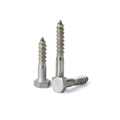 China DIN 571 Hexagon Head Wood Screws 316L Stainless Steel Coach Screws for sale