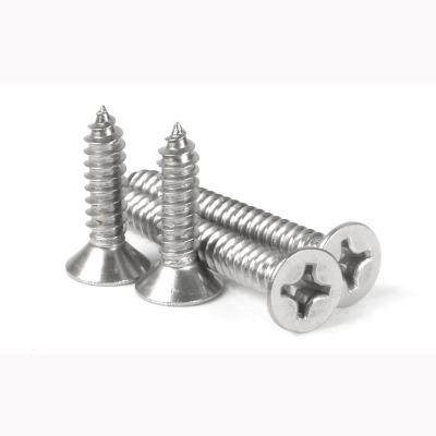 China SUS304 SUS316 Cross Recessed Countersunk Head Screw GB846 Countersunk Head Tapping Screws for sale
