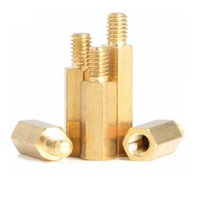 China Round Brass Knurled Standoff Male-Female Round Knurled Brass Standoff Screw With Internal Thread for sale