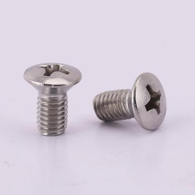 China M1.6 M2 M2.5 SS304 Cross Recessed Screws Raised Countersunk Head Screw DIN966 for sale