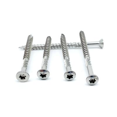 China SS304 T25 Knuring Type17 Flat Wood Screws Torx Deck Screw With 6 Nibs for sale