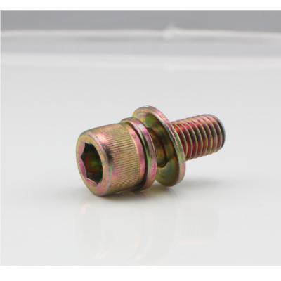 China Hex Socket Head Color Zinc Plated Sems Screw With Captive Washer for sale