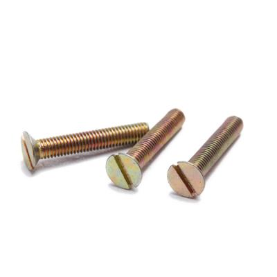 China Galvanized GB68 Flat Head Slotted Screws Countersunk Head Slotted Machine Screws for sale