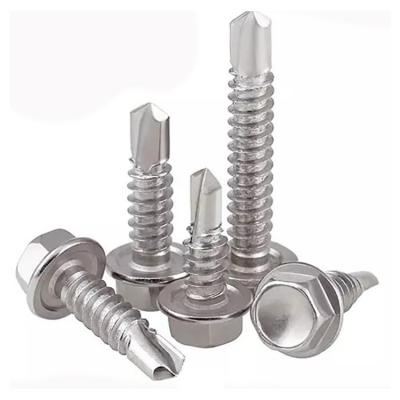 China SUS304 Stainless Steel Hex Flange Head Drilling Screw DIN7504K DIN7504K Hex Washer Self Drilling Screw for sale