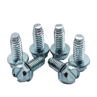 China Slotted Hex Flange Cutting Screws Flange Hex Slotted Head Screw Flange Head Slotted Screw for sale